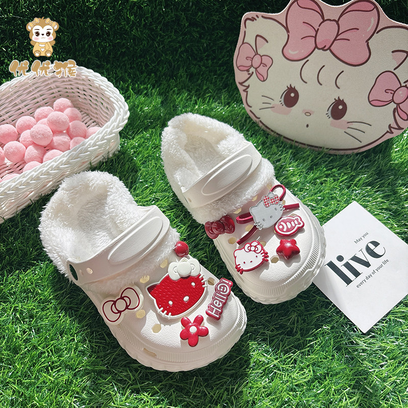 儿童加绒洞洞鞋女童拖鞋毛绒内胆旅游穿冬天外穿防滑平底防滑新款,童鞋/婴儿鞋/亲子鞋,儿童洞洞鞋,淘宝优惠券,粉丝福利购,淘宝优惠卷