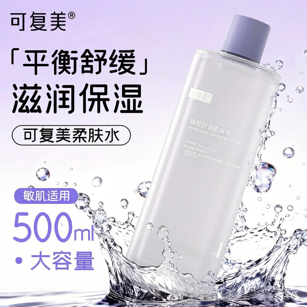 可复美柔肤水保湿修护焕能舒润缓安心爽肤水500ml官方旗舰店正品