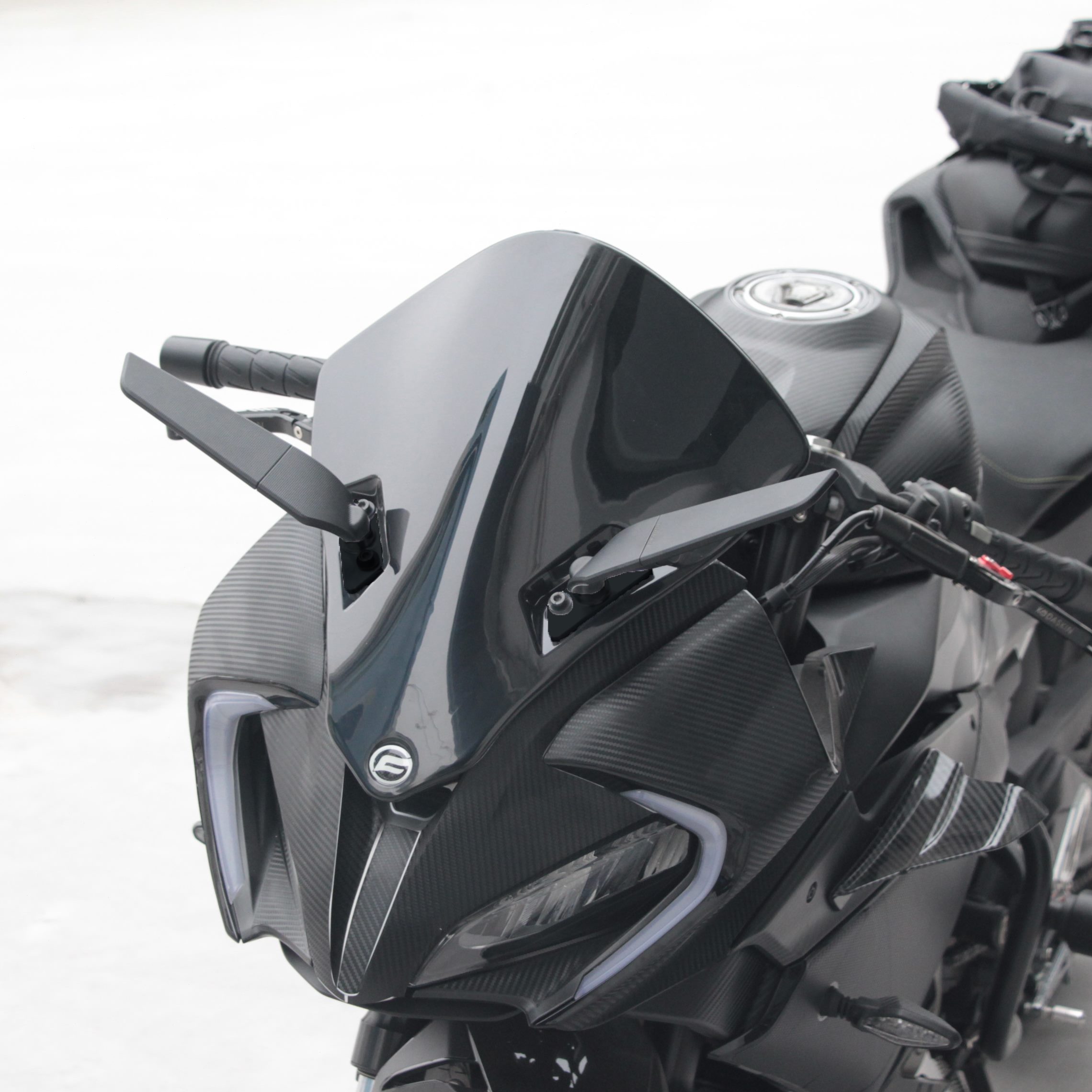 适用春风250SR MY22 450SR改装定风翼后视镜竞技反光镜风刀配件