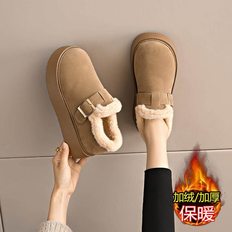 厚底加绒豆豆勃肯鞋女2025新款冬季保暖乐福鞋博肯棉鞋防水雪地靴,女鞋,时尚雪地靴,淘宝优惠券,粉丝福利购,淘宝优惠卷
