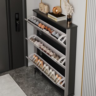 鞋柜门口家用一体靠墙收纳柜入户门窄小新款超薄2025门外走廊楼道