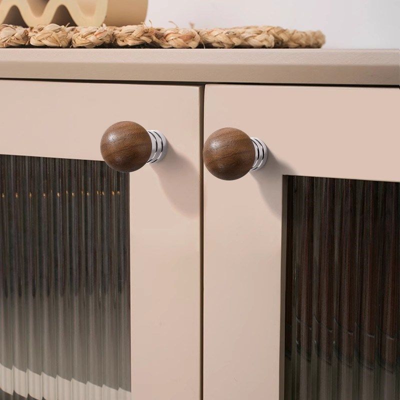 胡桃木拉手法式亮银衣柜衣橱柜门抽屉北欧单孔圆球新中式小把手,基础建材,小拉手,淘宝优惠券,粉丝福利购,淘宝优惠卷