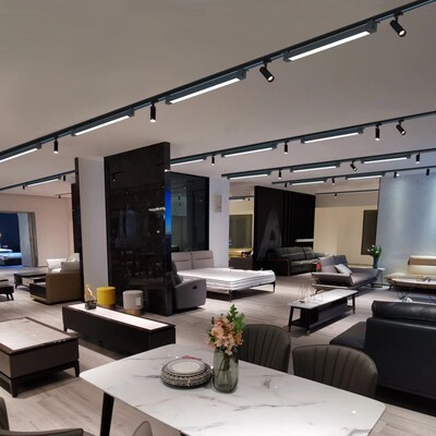 泛光灯长条轨道射灯led商用超市补光灯服装店滑轨式射灯明装轨道