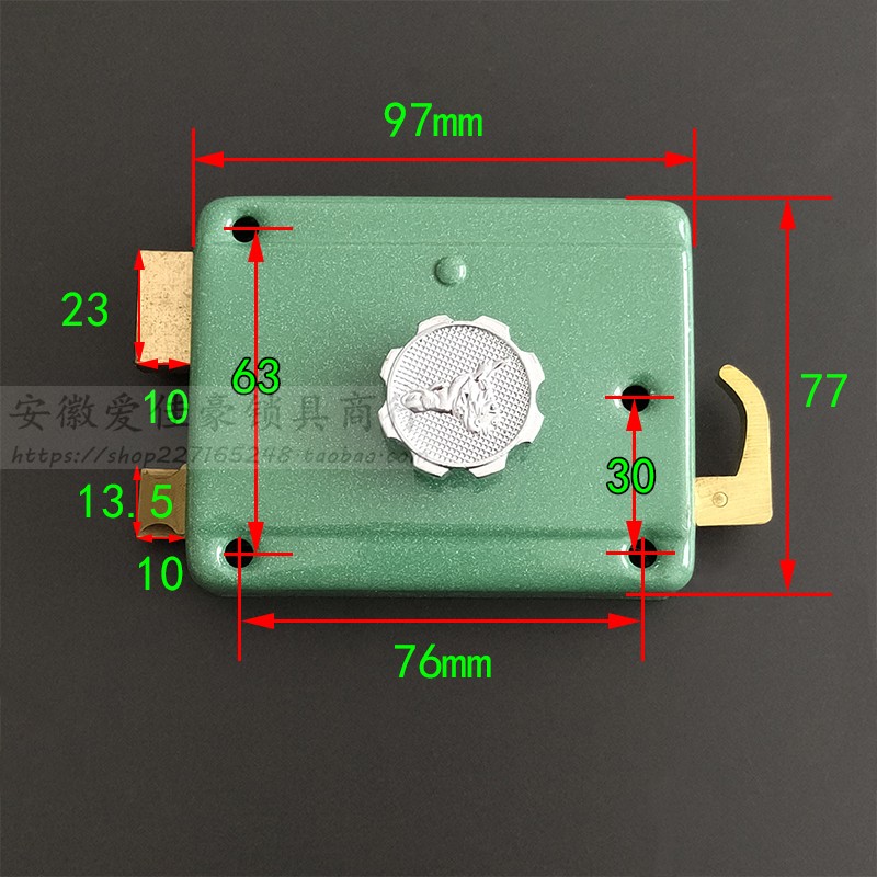老式盼盼防盗门锁 大连锁厂狮子锁812S型绿色锁壳偏心中心锁芯C级