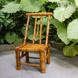 老式靠背竹椅子纯手工茶馆传统怀旧竹编小竹椅小藤椅复古竹凳子