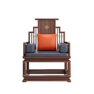 新中式主人椅乌金木老板椅全实木办公椅大班台茶室泡茶桌太师椅子