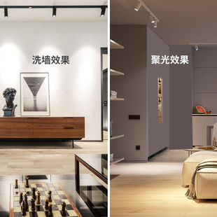 极简约北欧滑轨道灯led射灯防眩明装吸顶客厅背景高显色指数3500k