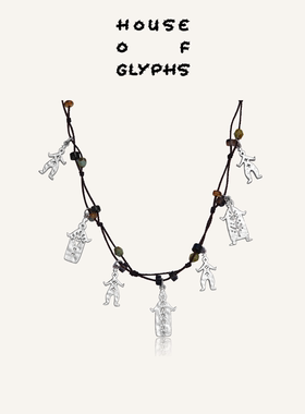 House of Glyphs符界HOG纳西族热美磋跳舞小人编绳锁骨链