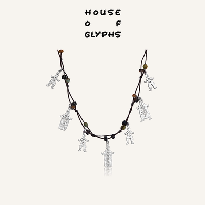 House of Glyphs符界HOG纳西族热美磋跳舞小人编绳锁骨链