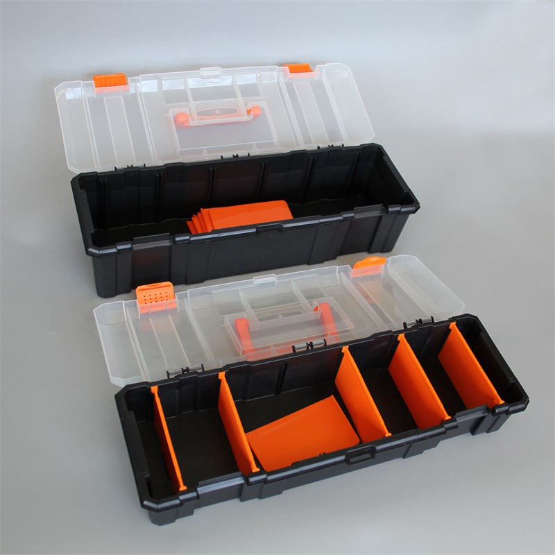 手提式零件盒拼装收纳盒单层双层积木玩具收纳盒元器件工具箱长款