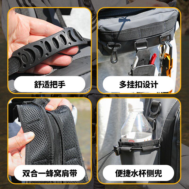 野营者路亚包双肩背包单肩斜挎包多功能钓鱼包渔具竿包垂钓收纳包