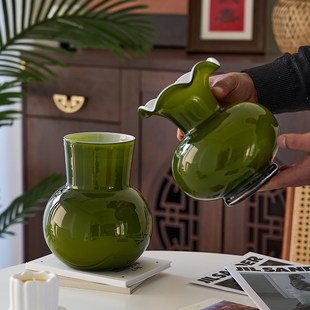 中古花瓶摆件法式 饰品 高级感琉璃芬顿花器客厅创意玻璃水养插花装