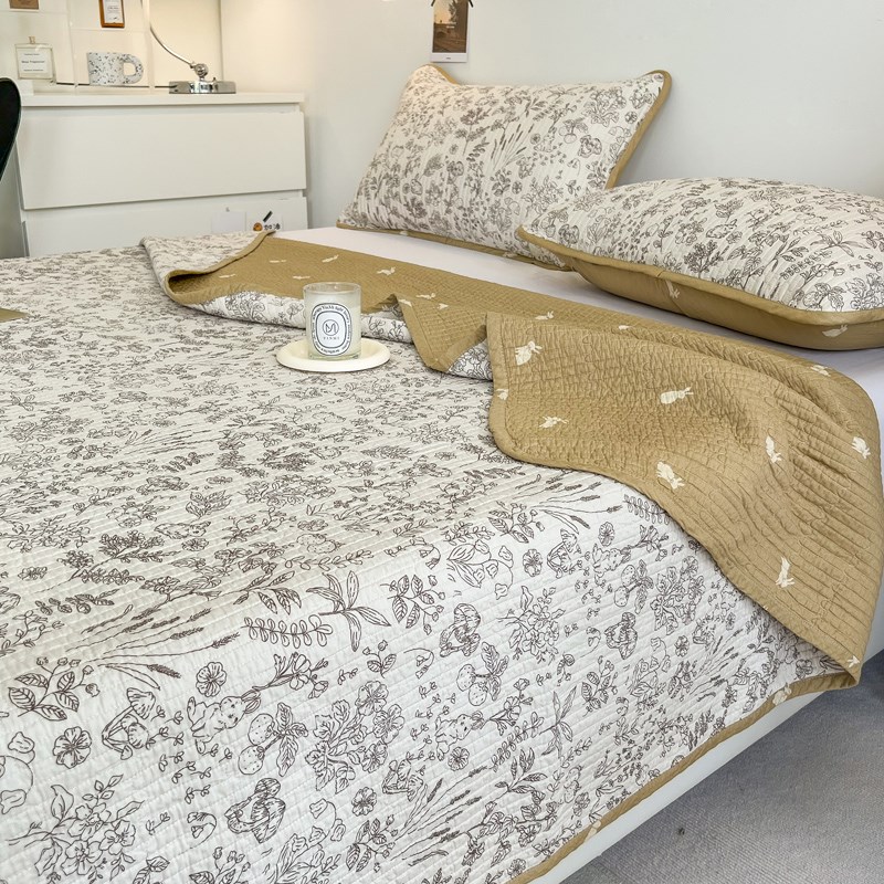 A类棉花床盖三件套全棉学生宿舍垫子夹棉绗缝榻榻米大床单可定制