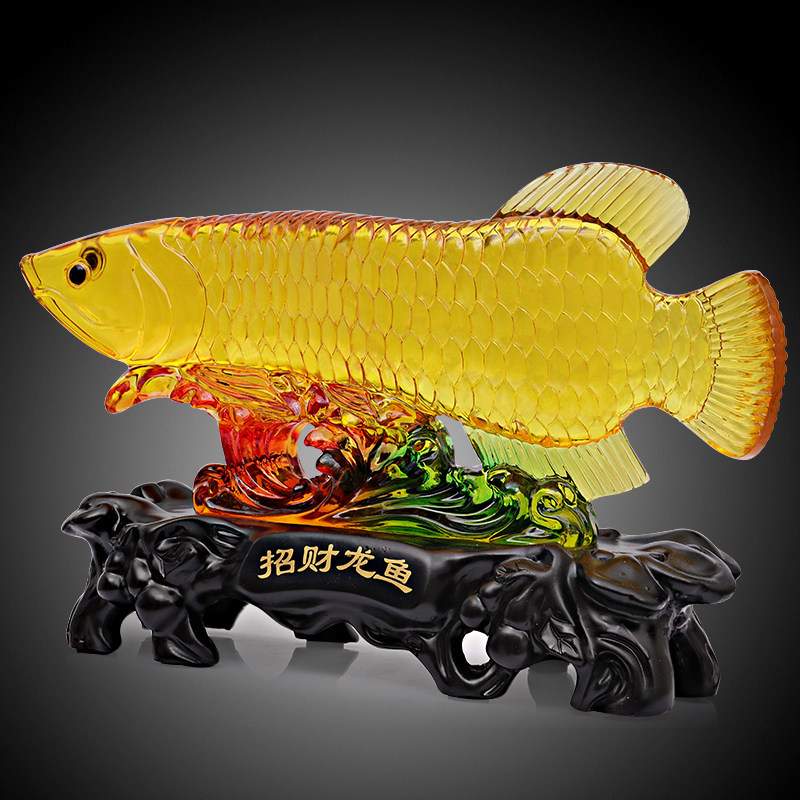 招财金龙鱼摆件家居客厅酒柜装饰创意客厅办公室店铺开业工艺礼品