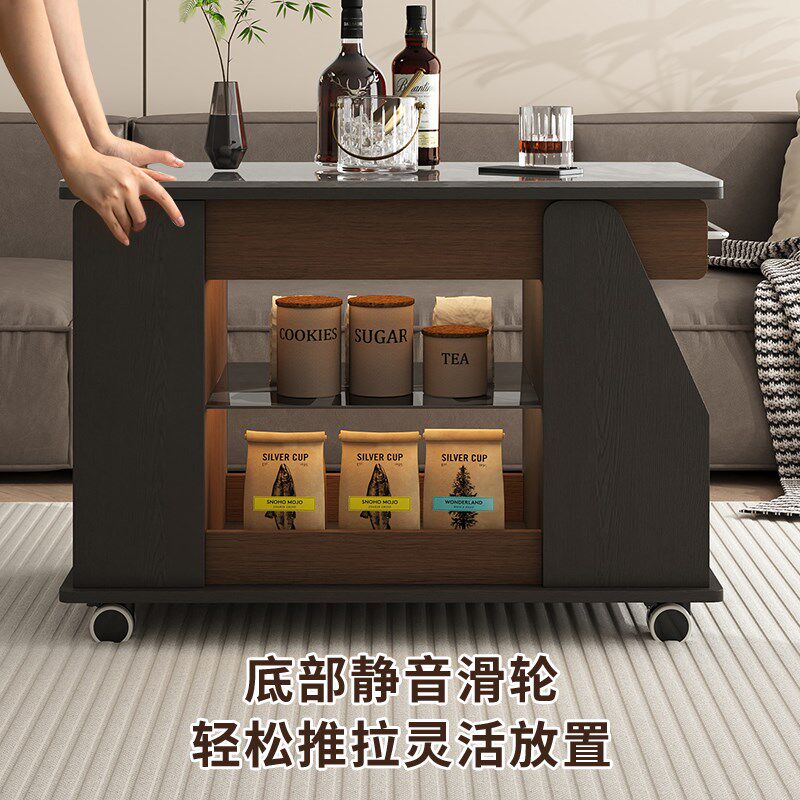 可移动沙发边几升降茶几轻奢高级感创意床头桌客厅小户型零食推车