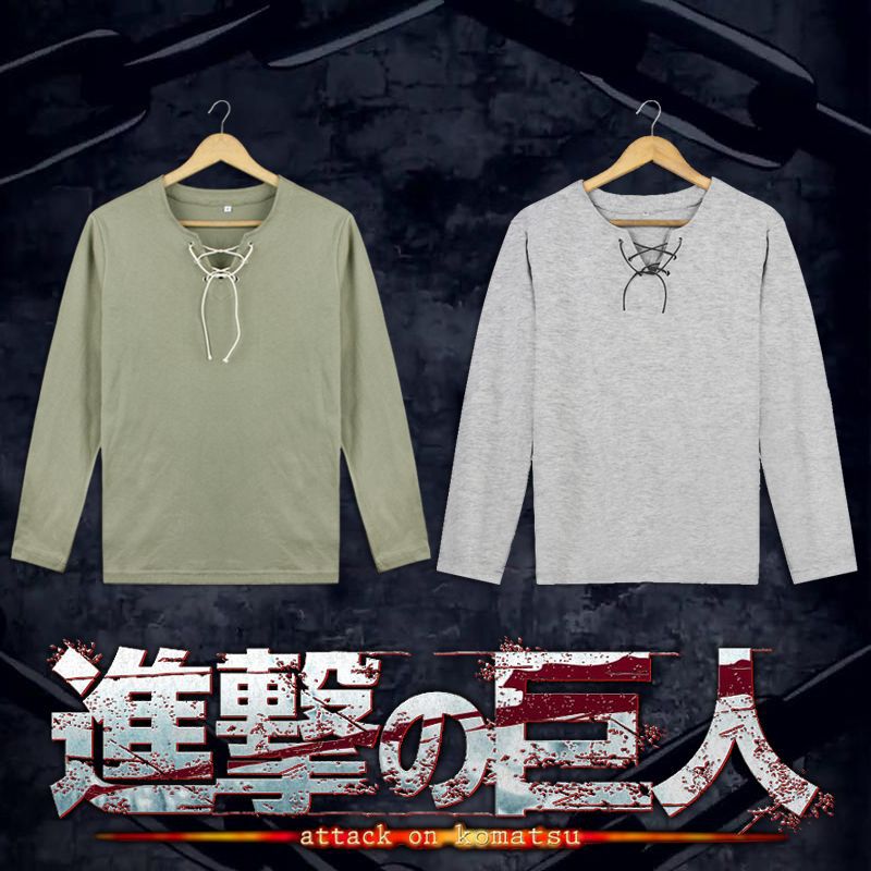 进击的巨人T恤短袖长袖衫鹿野修哉艾伦耶格尔动漫周边衣服男女