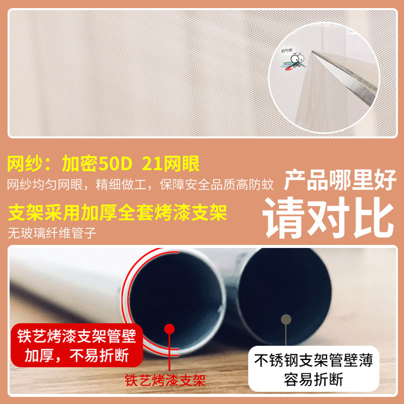 2023新款蚊帐家用免安装支架宝宝防摔儿童加密加厚卧室蒙古包围栏,床上用品,蚊帐,淘宝优惠券,粉丝福利购,淘宝优惠卷