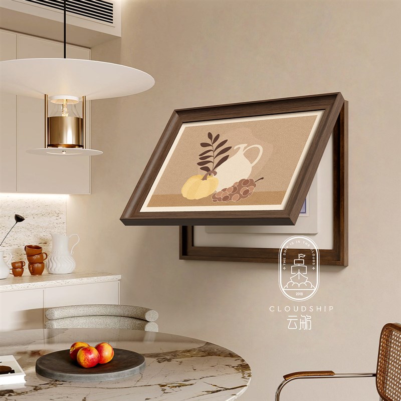 法式复古电表箱遮挡装饰画美拉德奶油风配电箱盒开关遮丑挂画餐厅