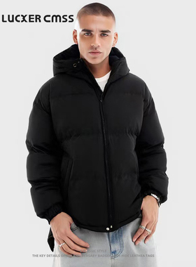 LUKER CMSS秋冬款上衣情侣款百搭棉服外套连帽防微水锁温保暖棉衣