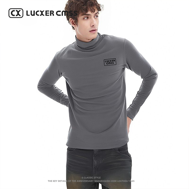 LUKER CMSSLUKER CMSS高街潮牌休闲百搭男女同款宽松打底羊绒衫