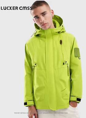 LUKER CMSS春秋季新款夹克衫外套休闲百搭外衣帅气韩版青年男装潮