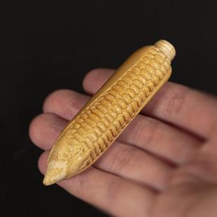 实心竹把件竹雕玉米玉竹手把件高密度文玩玉化竹子把玩件文玩挂饰