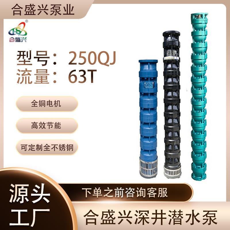 工厂直供QJ250深井潜水泵63T大流量高扬程灌溉泵深水泵离心泵