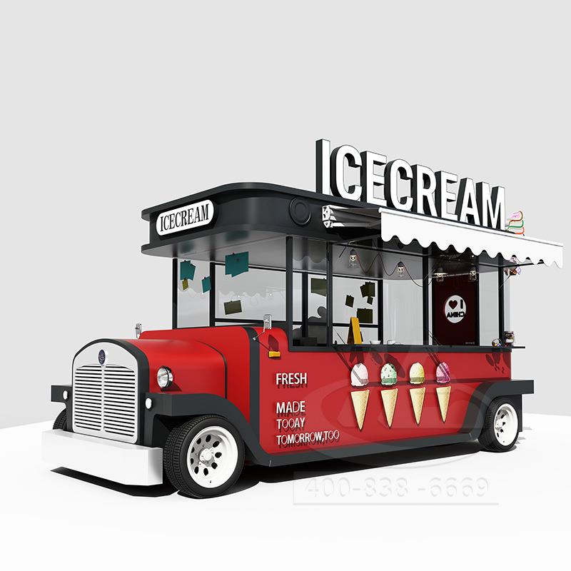 厂家移动早餐电动四轮小吃车商用流动夜市摆摊车多功能炸串车