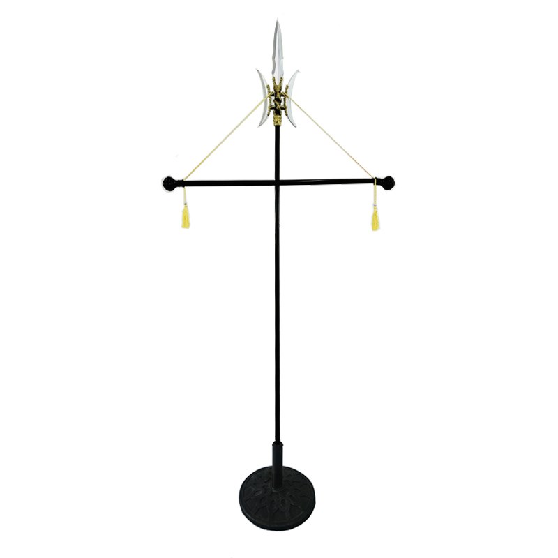仿古方天画戟旗杆带底座战旗仿古旗手举黑色旗杆T型旗杆广告旗杆