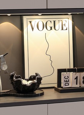 玄关摆件高级感钥匙收纳置物架轻奢家居入户门客厅鞋柜托盘装饰品