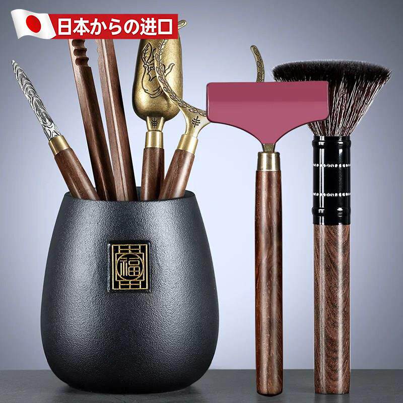 日本进口茶道六君子套装功夫茶具配件收纳茶杯垫泡茶工具茶桌摆件