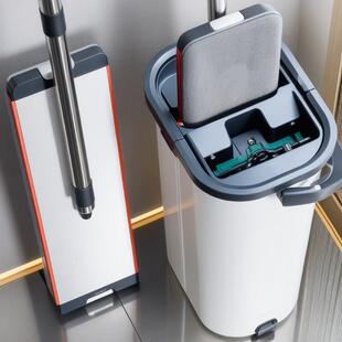 铝合金刮刮乐免手洗平板大拖把带桶套装家用一净懒人墩布擦地神器