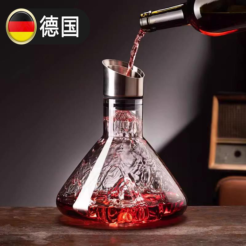 德国水晶红酒醒酒器家用高档冰山快速分酒器冷水壶瓶玻璃红酒杯套