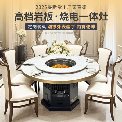 饭店铁锅炖灶台桌烧电商