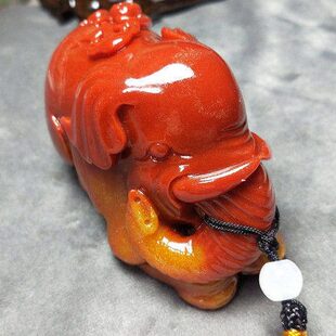 寿山石大象手把件封侯拜相手把件把玩玉石手把件