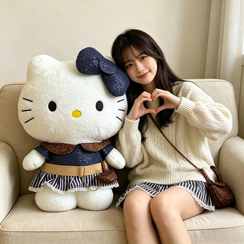 HelloKitty玩偶蝴蝶结公主裙公仔超大号抱枕布娃娃毛绒玩具送礼物