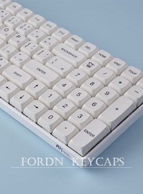 极简白日文键帽xda高度pbt材质热升华简洁白色121键