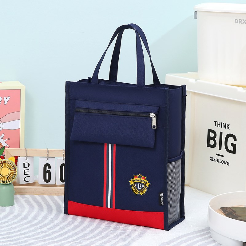 新款小学生书袋男女孩补习袋韩版儿童防水轻便手提袋大容量文件袋