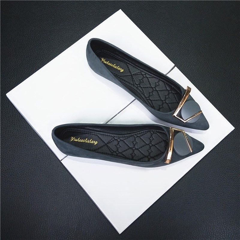 尖头单鞋女2025春季新款网红浅口时尚工作鞋软底平底瓢鞋,女鞋,浅口单鞋,淘宝优惠券,粉丝福利购,淘宝优惠卷