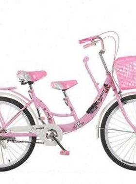 新款新款22寸亲子母子自行车男女式接送小孩带宝宝围栏单车22寸黄