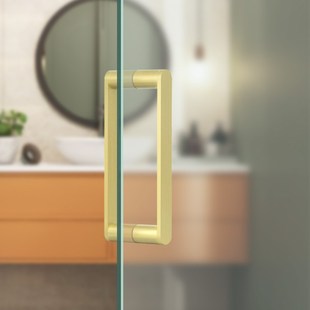 简约浴室玻璃门大拉手淋浴房门把手配件纯铜推拉门钢化单孔浴移门