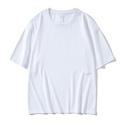 班服定制宽松落肩五分袖定制t恤印logo印字男女短信广告衫