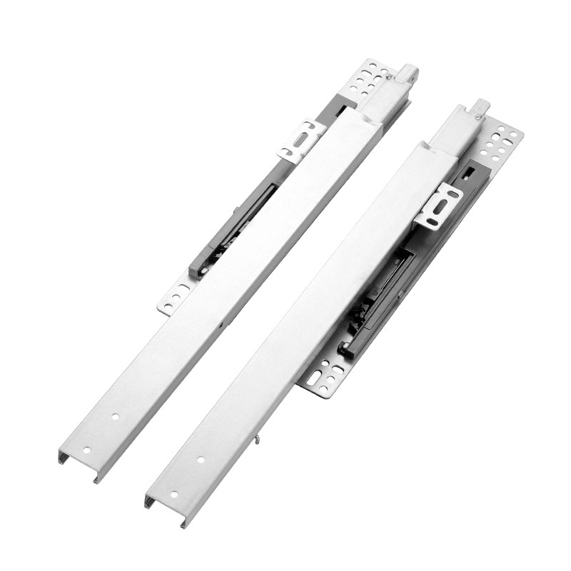 底装滑轨托底抽屉导轨珠宝柜烟酒展示柜层板阻尼缓冲三节反弹轨道