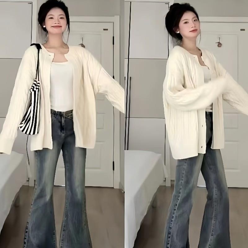 韩版独特超好看针织开衫上