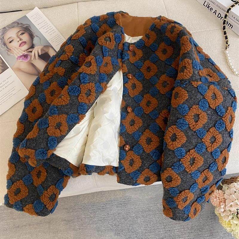 小香风精致立体花朵外套女冬季高级覆古新款开衫今年流行爆款棉袄