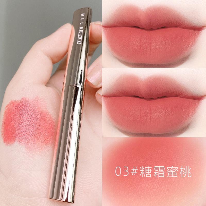 糖霜蜜桃小细管口红女防水不沾杯不掉色超显白豆沙色正品大牌细跟