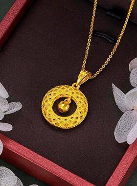 荣升精选花丝平安扣项炼富贵花式转运珠吊坠小众轻奢高级感锁骨炼