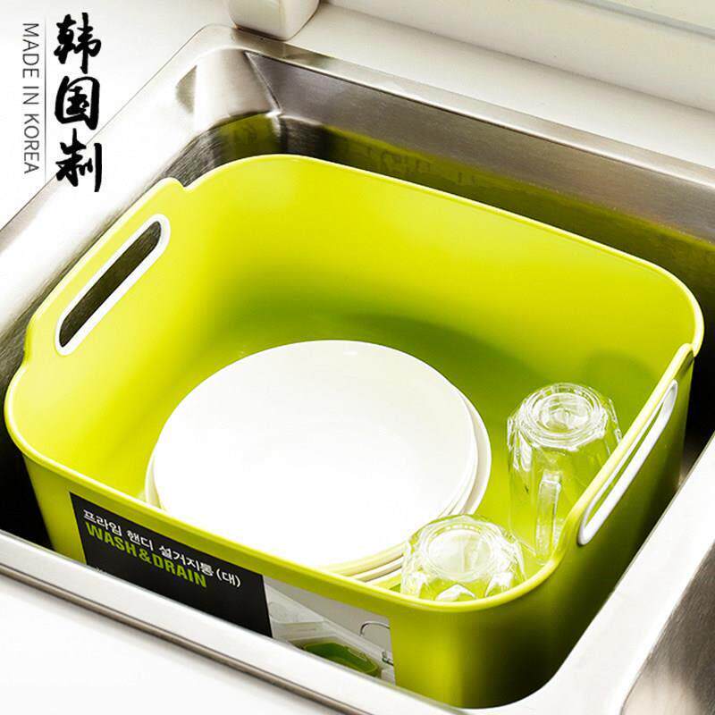 韩国精选厨房沥水篮洗菜盆家用大号滴漏洗碗盆水果盆塑料移动水槽
