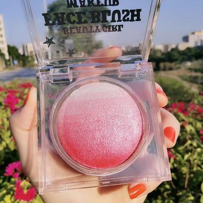 KQTQK渐变腮红少女橘细闪提亮粉嫩三合一眼影高光粉色晒红正品