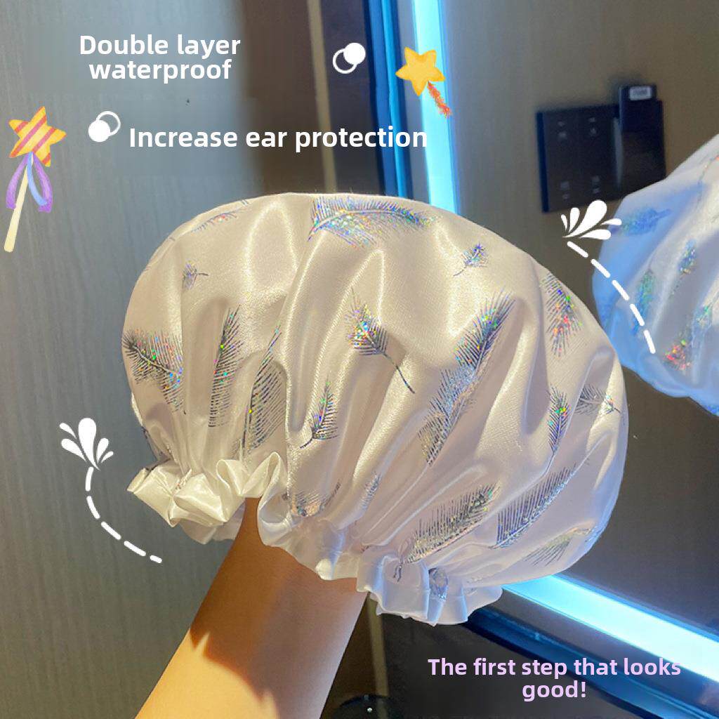 双层浴帽女防水洗澡家用防油烟头套女童干发膜专用2025新款沐浴帽,家庭/个人清洁工具,浴帽,淘宝优惠券,粉丝福利购,淘宝优惠卷